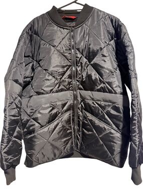 GSS Safety Mens Quilted Black Flight Jacket Size Large NWT